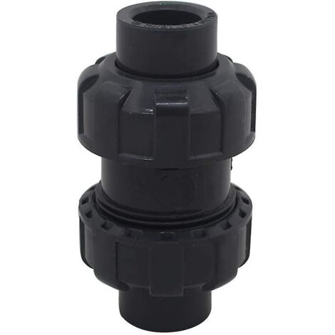 Jusch – Clapet anti-retour à bille 32mm – PVC résistant à la corrosion – Empêche le refoulement d'eau – Pour systèmes de piscine