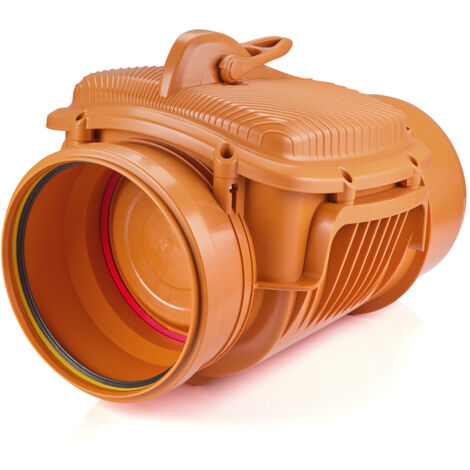 clapet anti-retour airfit DN 315, rouge brun avec fermeture manuelle supplémentaire