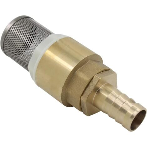AOUGO Clapet anti retour avec crepine 1/2 3/4 1 pouce avec douille 12 16 19mm - clapet de pied clapet crepine anti retour (Filetage 3/4 pollice + Raccords de tube 16mm)
