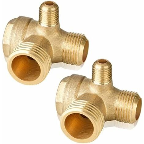 Clapet Anti Retour Compresseur, 3 Voies Clapet de Compresseur d'air en laiton 2 piece, Accessoire de Rechange pour Compresseur (20 × 16 × 10mm)
