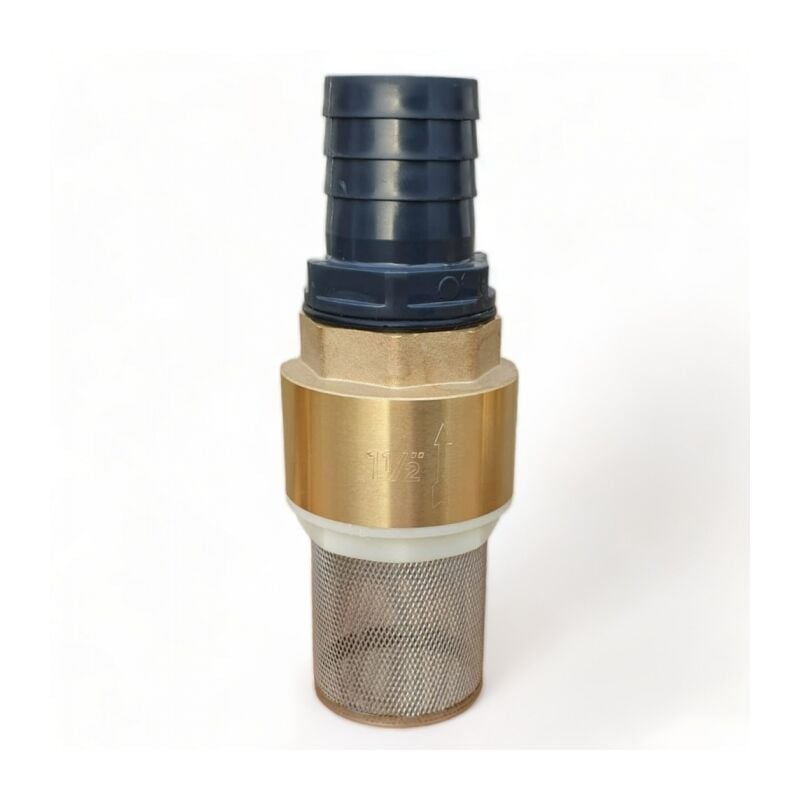 Clapet anti retour en laiton avec crépine et manchette, pour pompe - 1,5 pouces (40 mm)