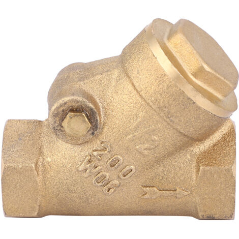 Clapet anti-retour en laiton type Y 1/2" NPT pour eau et gaz, résistant à 1.6 MPa
