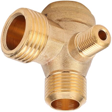 Clapet anti-retour laiton pour compresseur, raccord 1/2" x 3/8" x 10 mm, valve unidirectionnelle