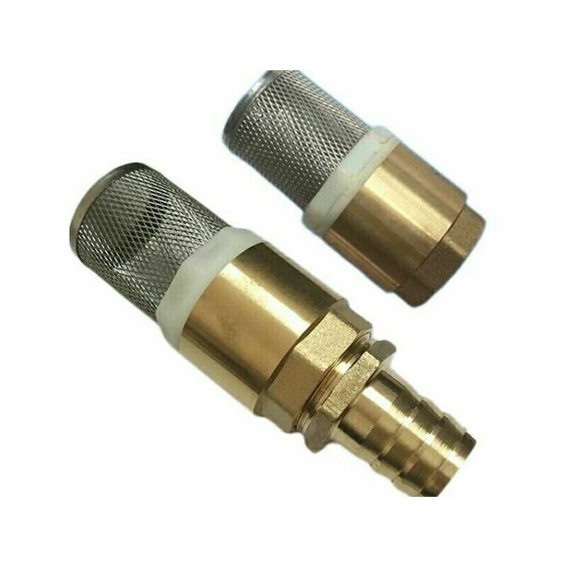 KZQ - Clapet Anti-Retour Pagode 1 Pouce (25MM) en Laiton - Clapet Pied Anti-Retour avec Crépine d'Aspiration en Acier Inoxydable