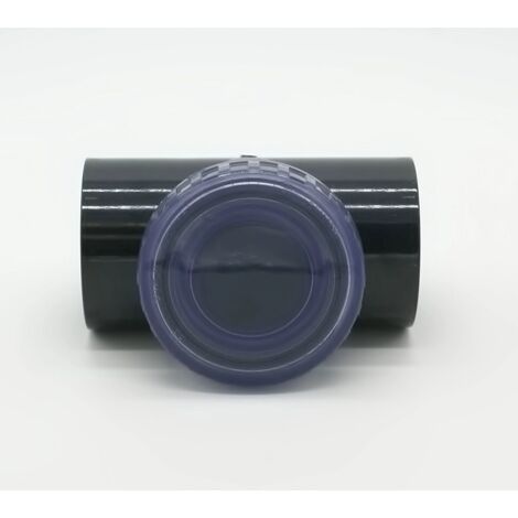 Clapet anti-retour PVC transparent 50mm – Système à battant – Pression PN 10 – Trappe de visite dévissable pour entretien facile – Piscineo
