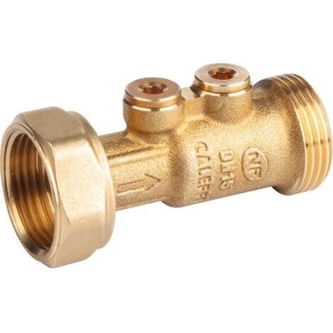 CALEFFI Clapet antipollution Sferaco - Femelle / Mâle - PN10 - 2 bouchons laiton 1/8'