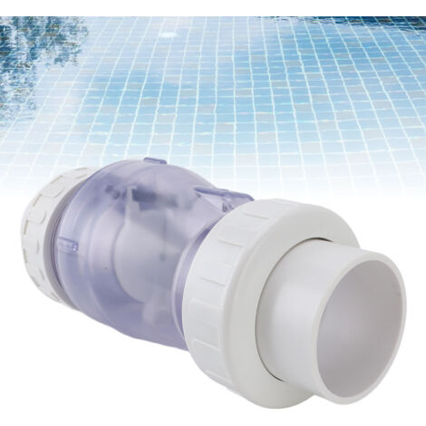 Clapet Anti-Retour Transparent 2 Inch PVC pour Pompe et Accessoires de Piscine - Clapet à Bille pour Prévenir le Retour d'eau