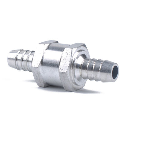 Clapet Anti-Retour Valve a Carburant Gasoil Diesel Aluminium (6mm) + Collier de Serrage Φ10MM