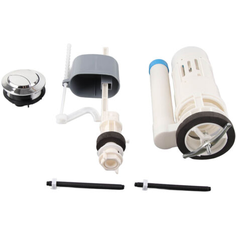 Clapet de chasse d'eau universel 20 cm avec bouton-poussoir - Kit économiseur d'eau pour réparation de toilettes