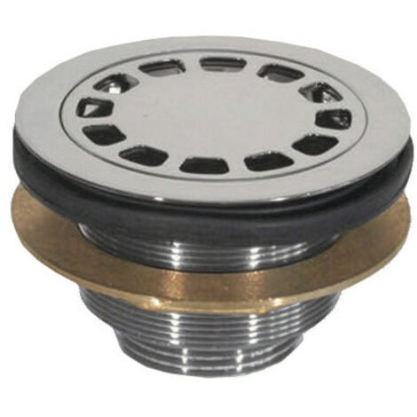 Clapet de douche 1"1/4 avec bouchon à grille – Laiton chromé