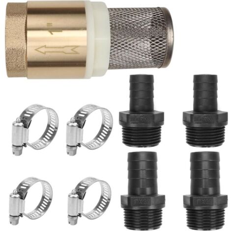 Clapet De Pied, Crépine D'aspiration Avec Clapet Anti-Retour, Clapet De Pied En Laiton, Filtre D'aspiration De 25 Mm Avec Dispositif Anti-Retour, Avec Raccord De Tuyau Pour Pompe De Puits De Jardin Ou