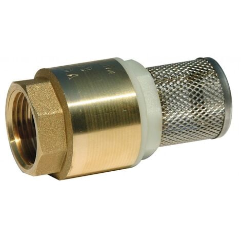 CLAPET PIED + CREPINE MONOBLOC FEMELLE 1/2'' LAITON INOX RENSON