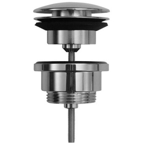 Clapet poussoir, pour lavabo avec trop-plein, chromé - Chrome