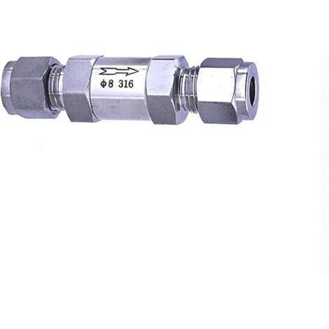 Clapets anti-retour en acier inoxydable à double virole de 10 mm 6 mm, 8 mm, 10 mm, 12 mm, anti-retour unidirectionnel pour fluide, tuyaux de gaz, pas de soudure nécessaire tube
