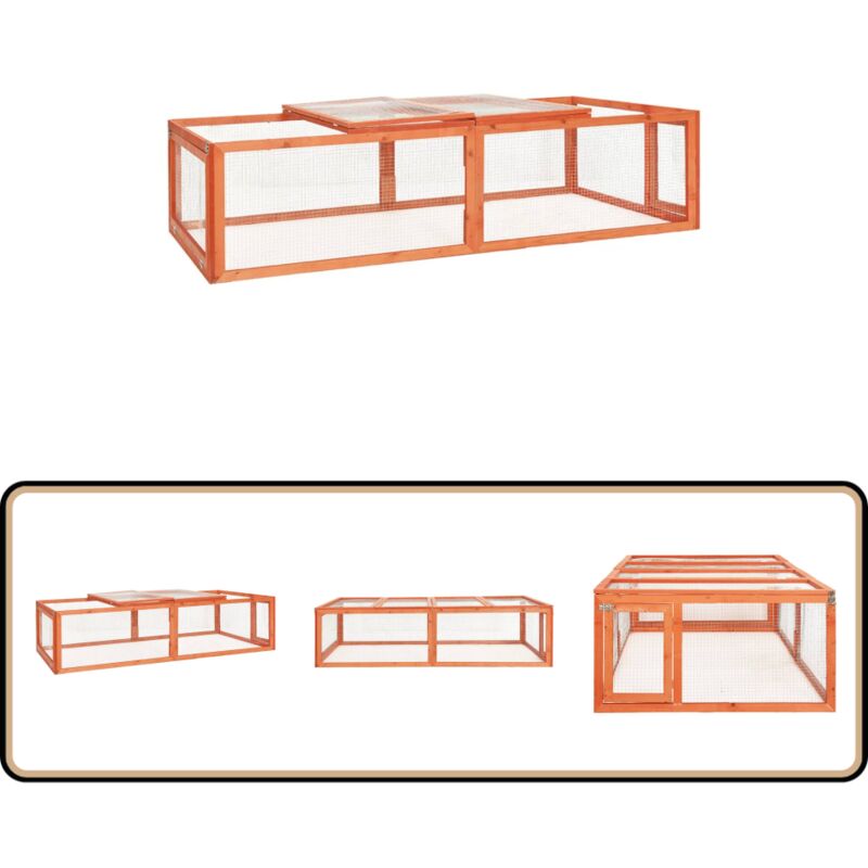 Vidaxl - Clapier 183x90x46,5 cm Bois de sapin massif - Clapier Lapin - Abri Lapin - Enclos Lapin - Maison Lapin - Animal Domestique