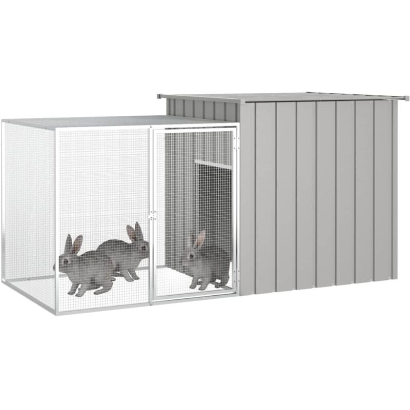 Clapier Gris 200x91x100 cm Acier galvanisé - Vidaxl