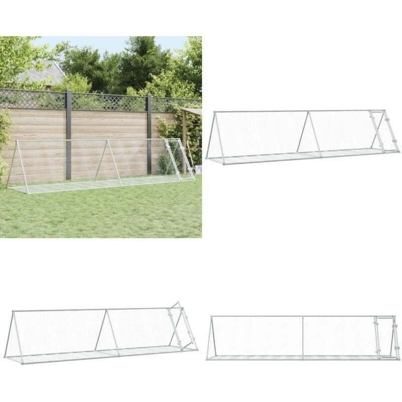 Vidaxl - Clapier argenté 400x105x91 cm acier galvanisé - Clapier Extérieur - Abri Animal - Maison Lapin - Cage Lapin - Enceinte Lapin - Home & Living