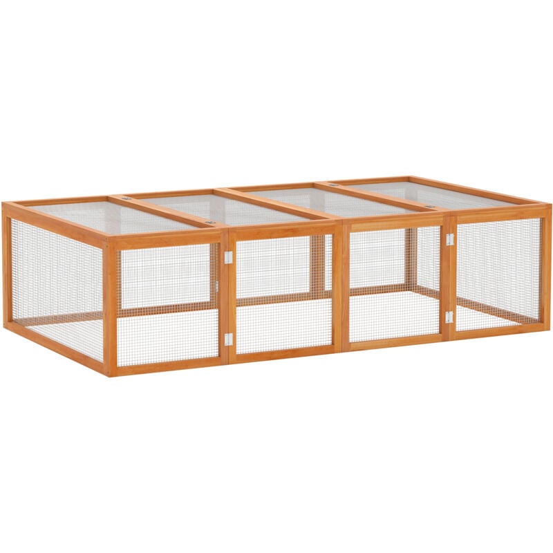 Clapier cage à lapins extérieur intérieur 2 portes supérieures 181L x 100l x 48H cm bois massif pin