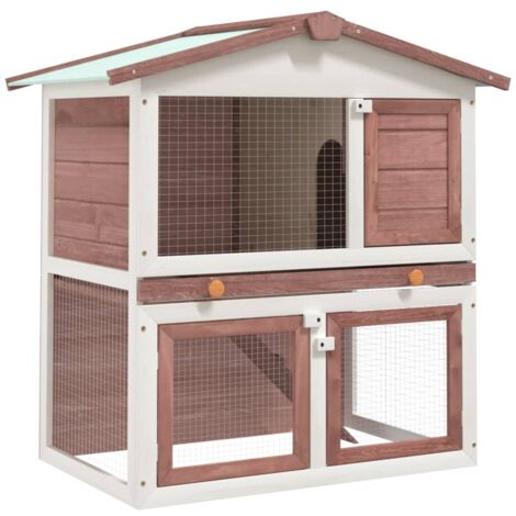 Clapier d'extérieur 3 portes Marron Bois CFW98296