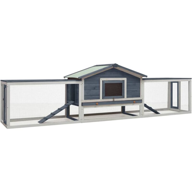 Vidaxl - Clapier Gris 303x60x86 cm Pin massif et sapin
