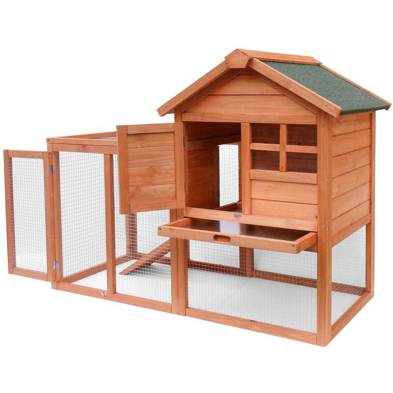 Cabane clapier à lapins rongeurs poulailler lapinière ou autres petits animaux en bois 870 x 465 x 1600 mm
