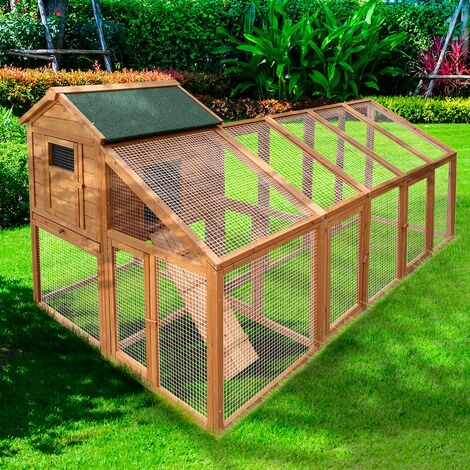 Cage clapier enclos lapin extérieur en bois haute qualité pour lapins  petits animaux- modèle : 087 alpine 180x62x72cm