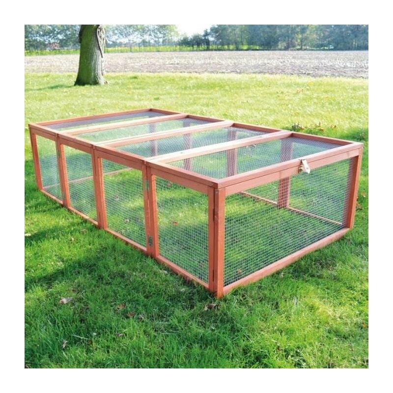 Bb-loisir - Clapier lapins Rabbit Run exterieur- Cage Mobile -Couleur Bois