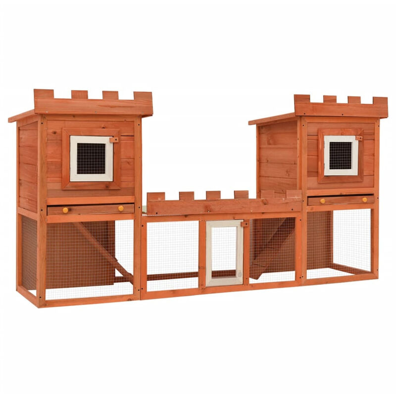 Asupermall - Clapier large d'exterieur avec maison double