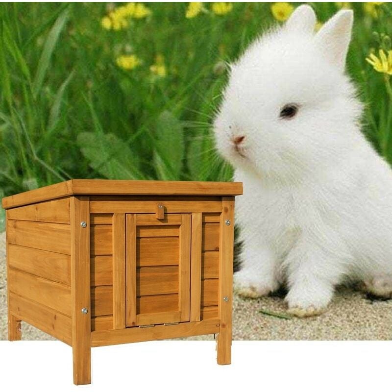 Clapier Ou Cabane Carré, Petits Rongeurs, Bois D'Épicéa, Toit Ouvrant.