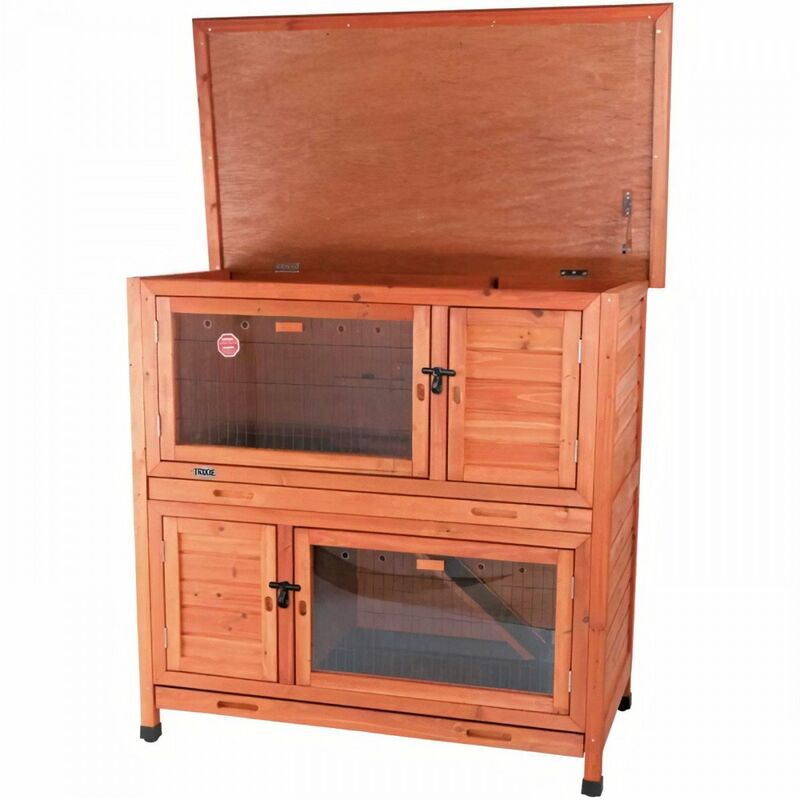 Clapier avec isolation Natural - 2 étages - 116 x 113 x 65 cm - Brun - Pour rongeur et lapin - Trixie