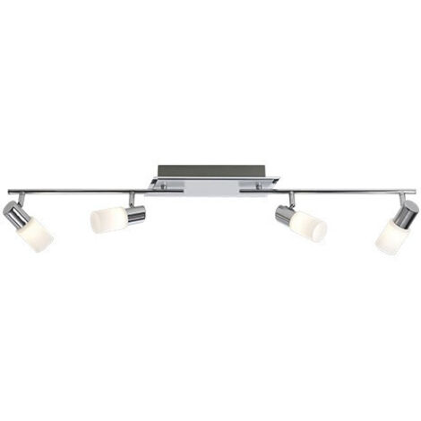 Clapton Foco 4 Spot Led Cromo y Cristal Blanco L96 cm Trio Lighting