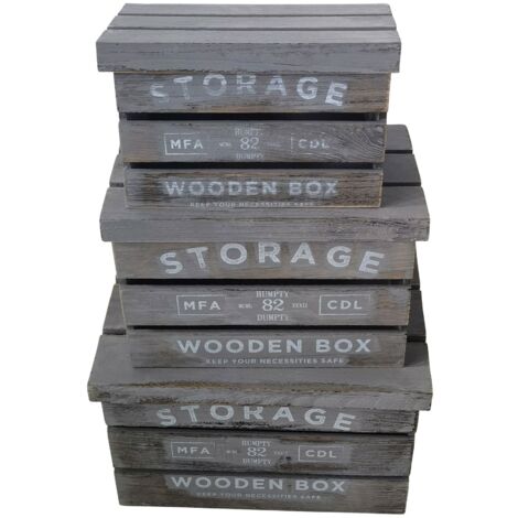 CLARA - set di 3 cassette in legno