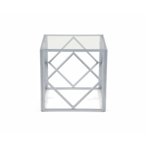 CLARA - Table basse carrée en verre et métal - Transparent