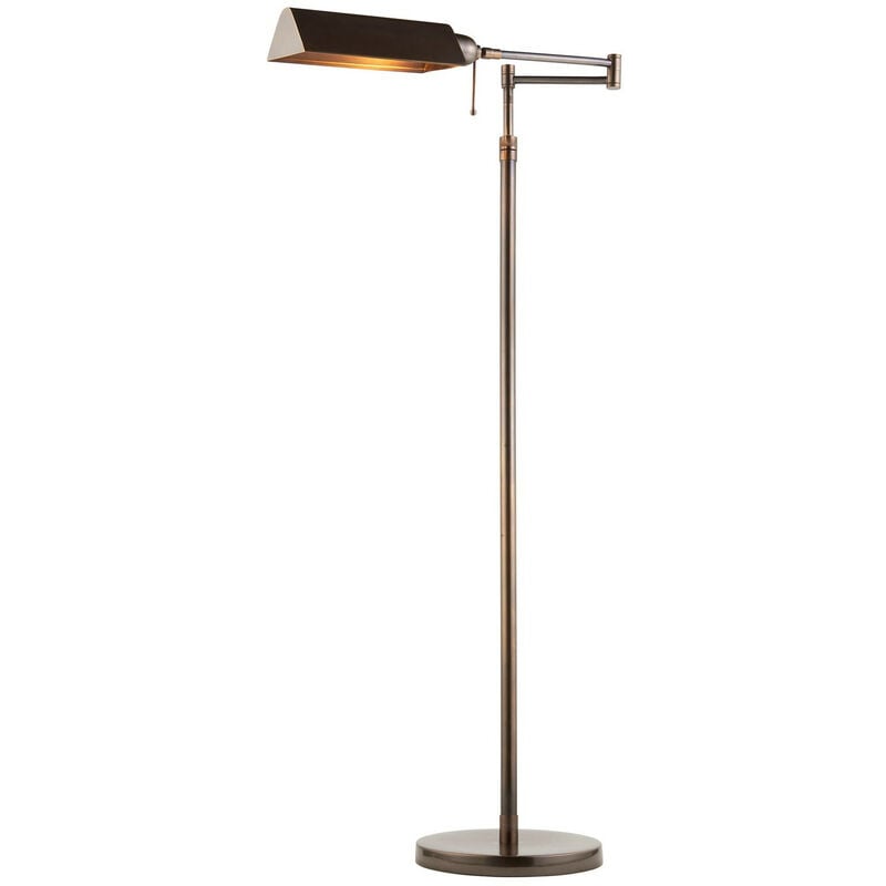 Interiors Clarendon - 1 Light Task Floor Lamp Deep Antique Patina, E27