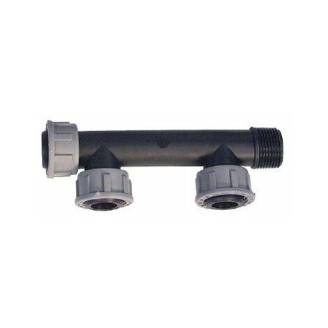 Clarinette nourrice polypropylène 2 sorties – Écrous tournants pour installations arrosage – Compatible électrovannes – Rain