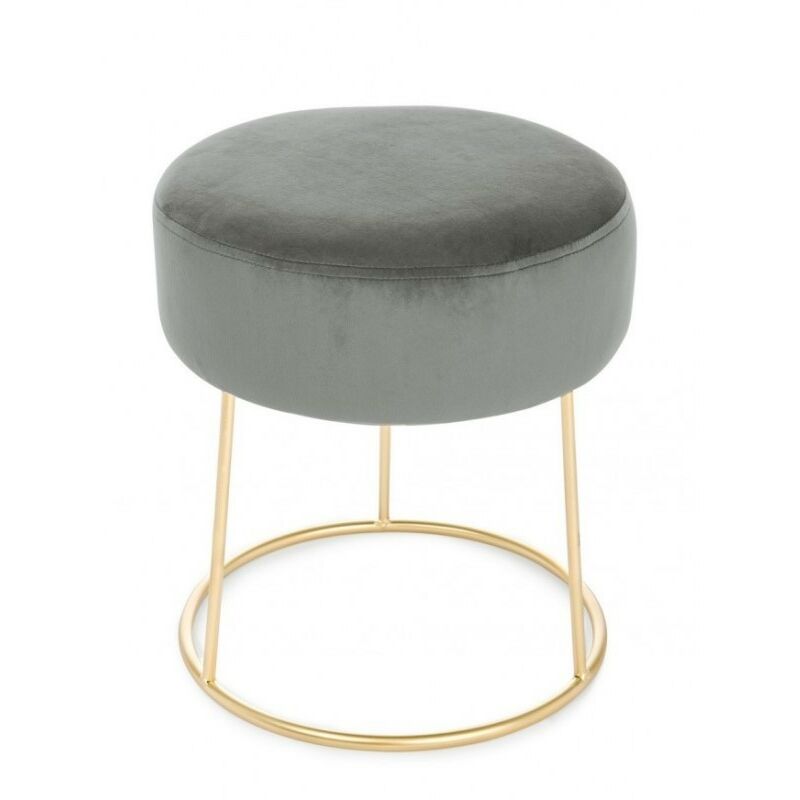 Pouf Clarissa gris or design cm 35 x 40 h