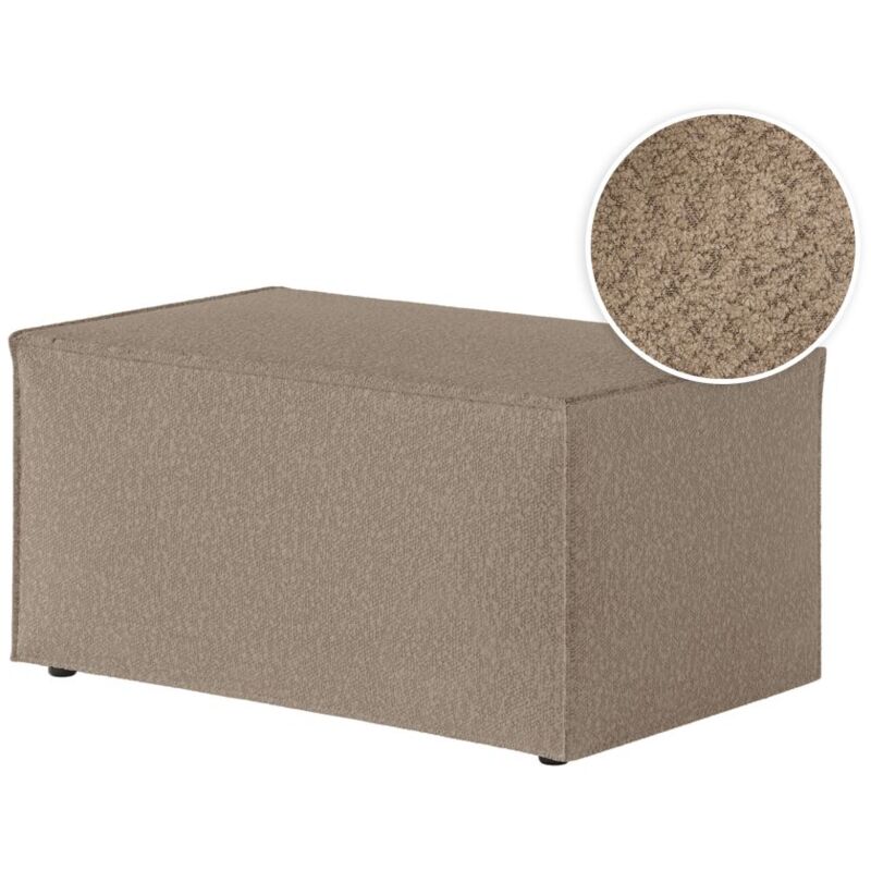 Clarisse - Pouf en tissu bouclette - Taupe