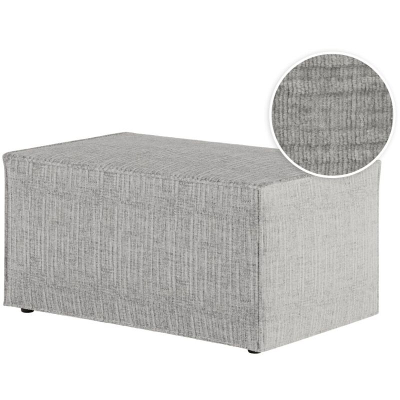 Clarisse - Pouf en tissu texturé 3D - Gris clair