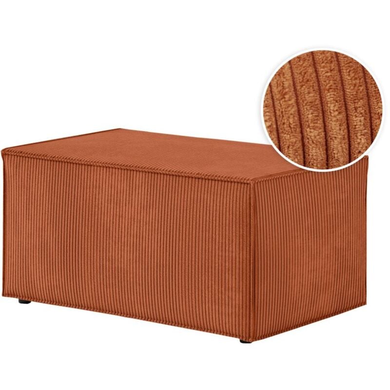 Clarisse - Pouf en velours côtelé - Terracotta