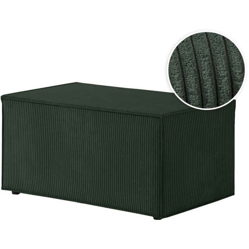 Clarisse - Pouf en velours côtelé - Vert foncé