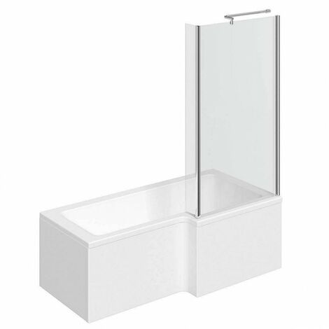 main image of "Clarity L shaped right handed shower bath 1500mm with 5mm shower screen"