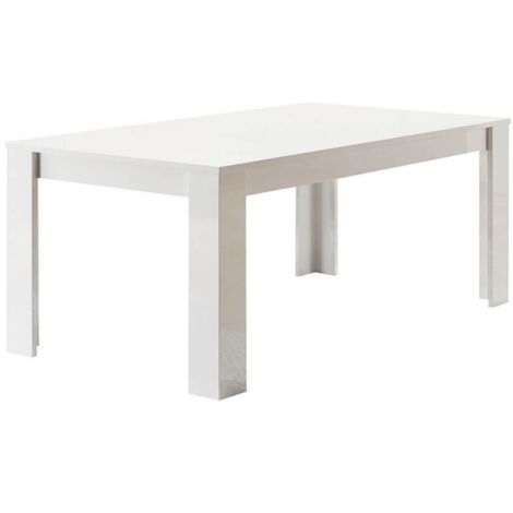 CLARK - Table de Repas Rectangulaire 190x90cm Laquée Blanc
