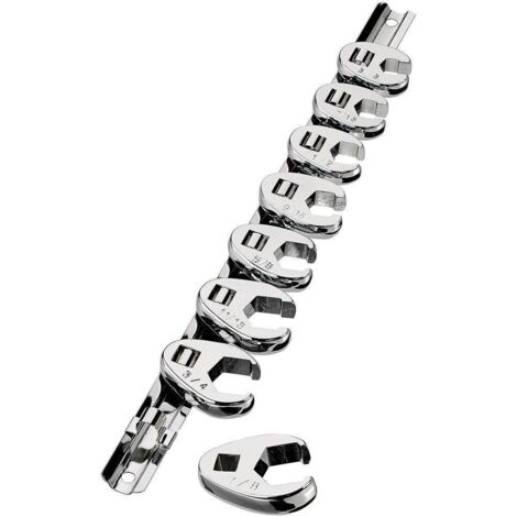 Clarke Spanner Set Crows Foot Open-End 8pc 3/8"" Drive AF Imperial PRO195