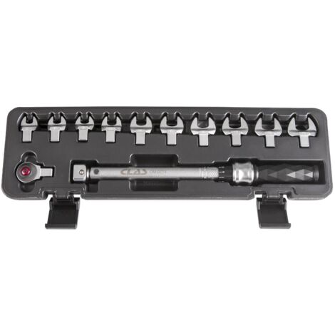 Clas – Clé dynamométrique 3/8" 30-110Nm 331mm – Fourches interchangeables 10-19mm – Conforme DIN ISO 6789 – Certificat d'étalonnage inclus