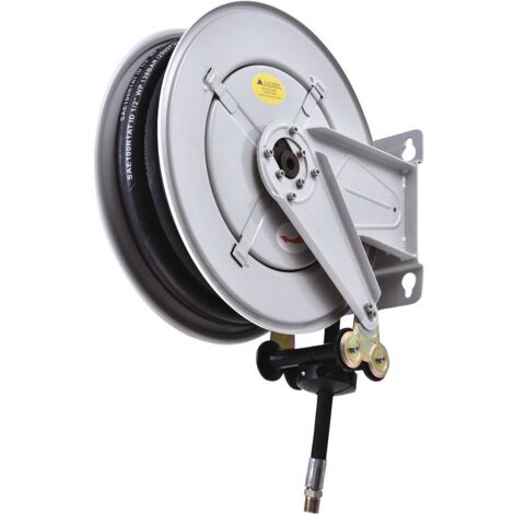 Clas – Enrouleur pneumatique 20m 280bar tuyau renforcé 10mm – Raccord 3/8" pour eau chaude – Système d'arrêt automatique