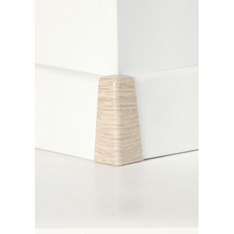 Classen Außenecke für Clip-Leiste foliert 58 x 19 mm eiche weiß  Holzpore Laminatleiste