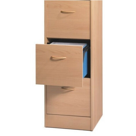 Classeur 3 tiroirs dossiers suspendus Bois clair Office H109cm
