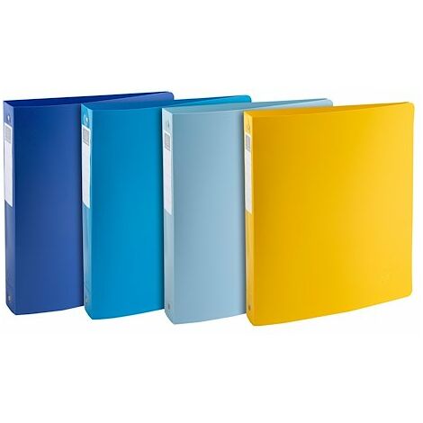 Classeur 4 anneaux plastifié Bee Blue Exacompta - couleurs assorties - Lot de 4