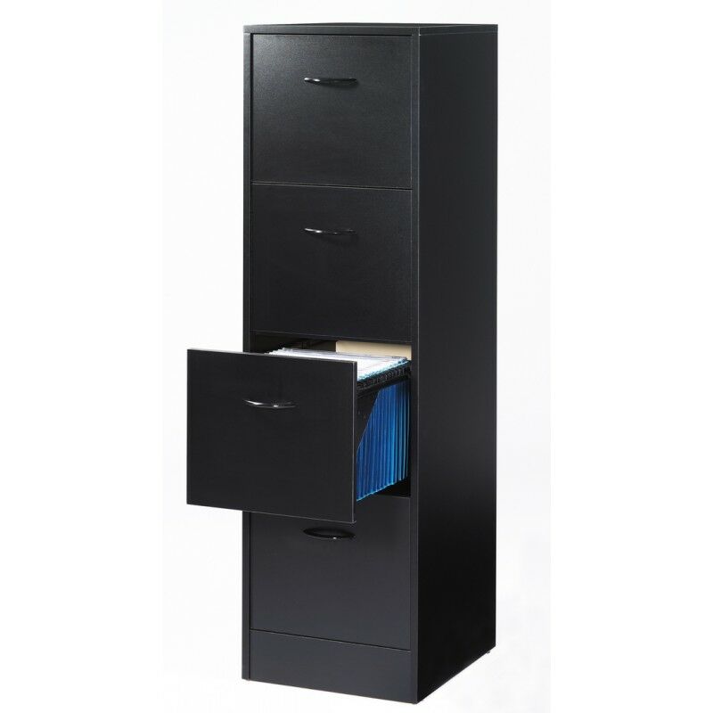 beaux meubles pas chers - classeur 4 tiroirs 100 dossiers suspendus coloris: noir