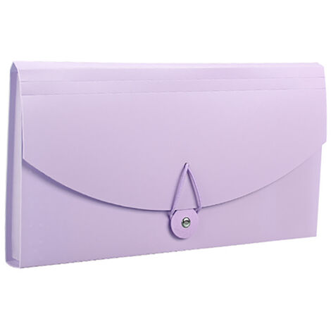 Classeur à 13 poches étanche professionnel pour factures TVA, reçus et documents importants (violet)